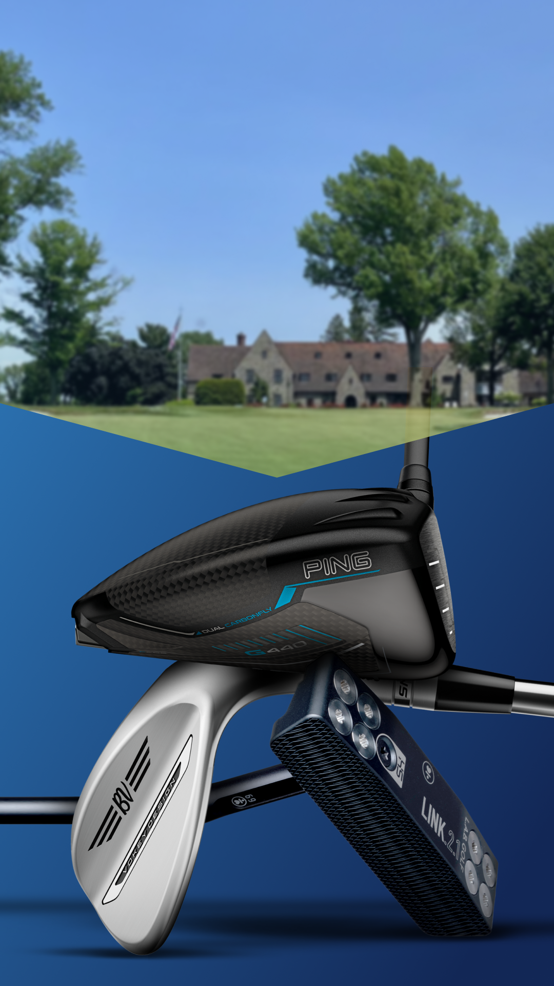 golf course and golf clubs