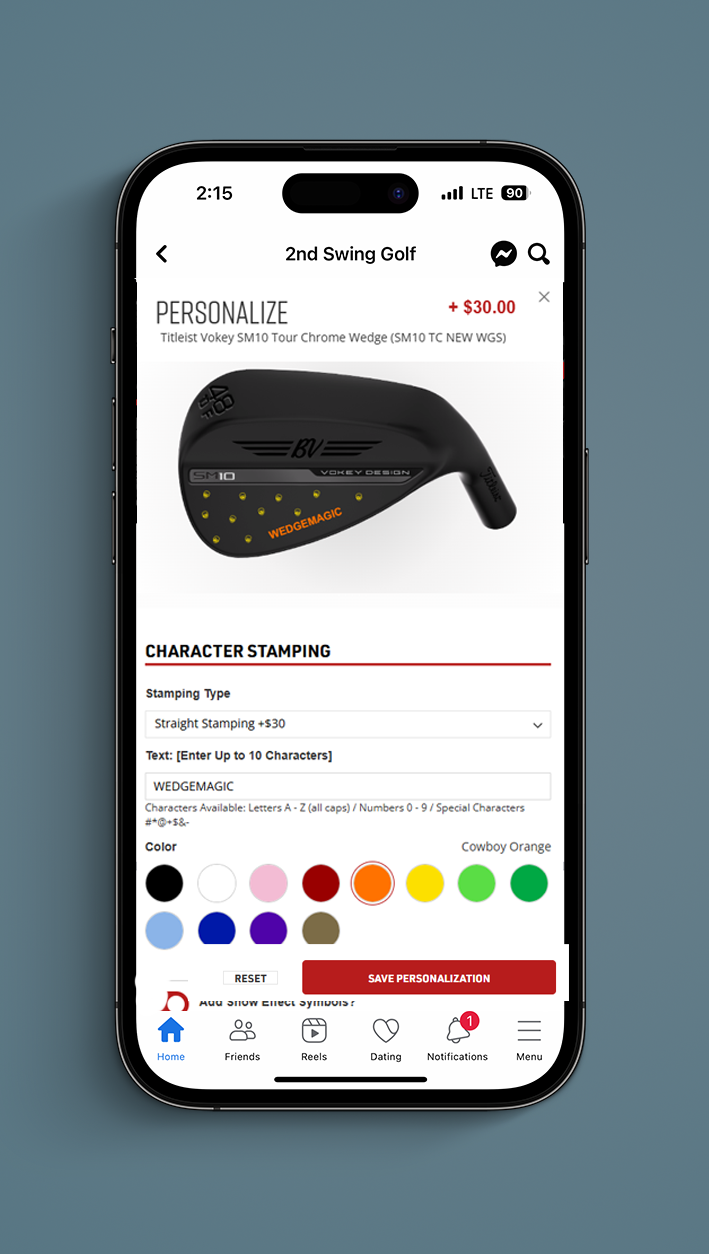 Image of a phone with Personalization UI on it